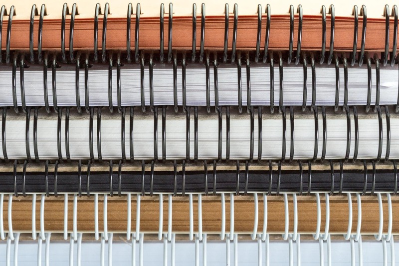 quaderni con rilegatura a spirale in plastica